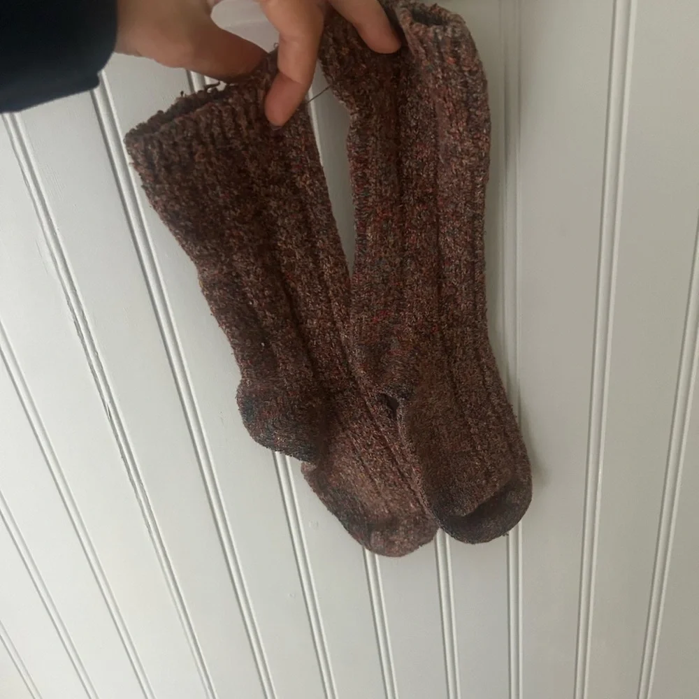 Brown Flecked Knit Heavyweight Camp Socks